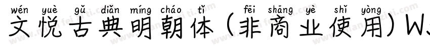 文悦古典明朝体 (非商业使用) W5转换器字体转换